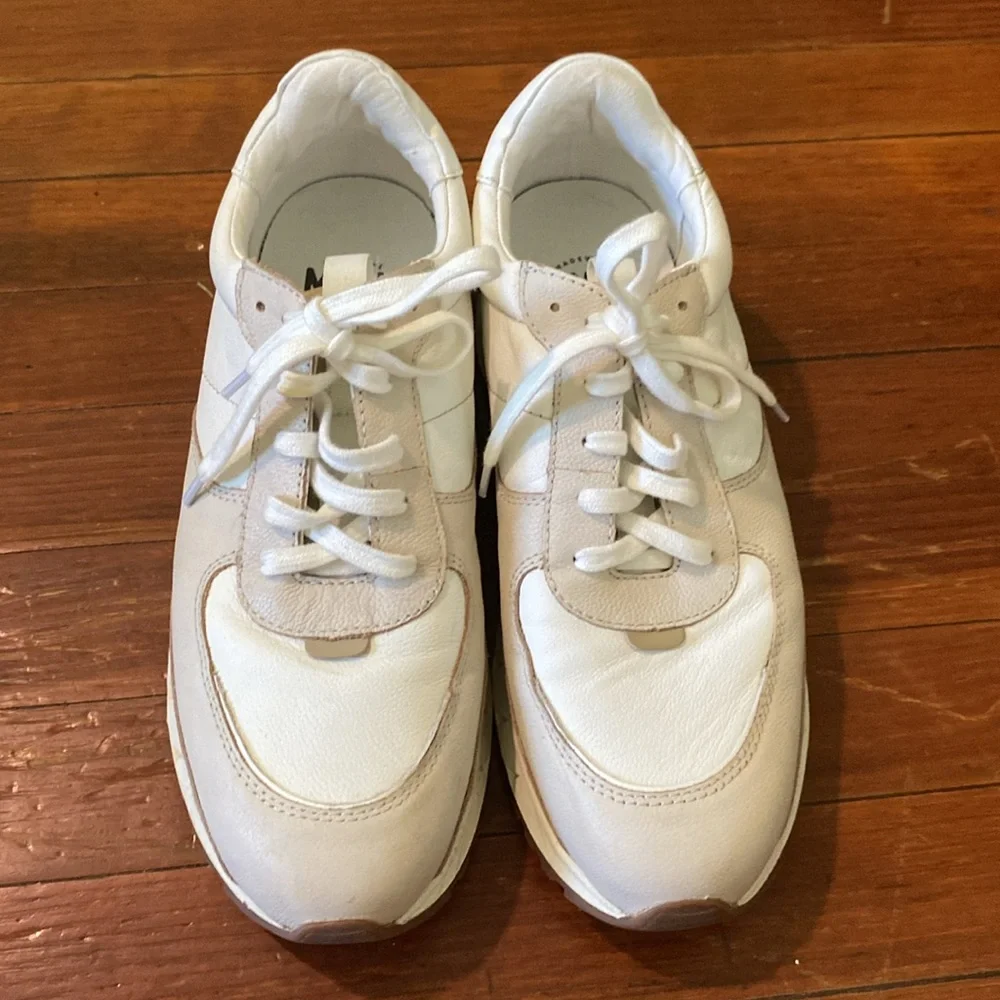 Madewell Men's White and Tan Sneakers Tennis Shoes Size 9.5